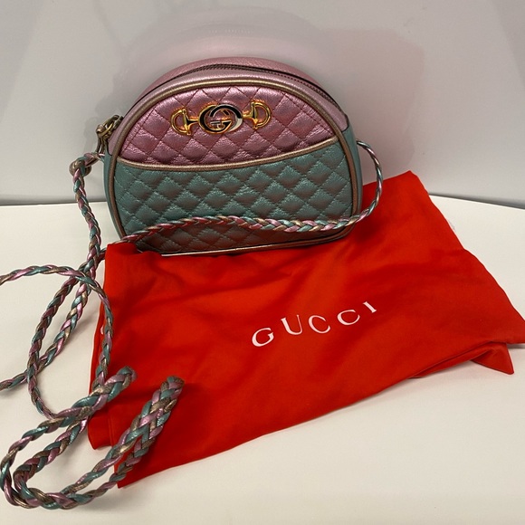 NWT Gucci Trapuntata Colorblock Metallic Leather quilted Mini Bag crossbody - Picture 14 of 16